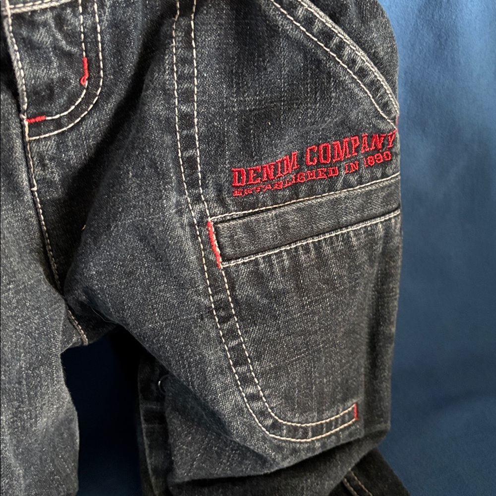 Vintage polo ralph lauren blue denim jean jumpsuit size 12 M boys dungarees - Picture 3 of 3